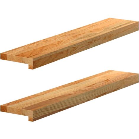 vidaXL Appuis de fenêtre 2 pcs marron clair bois de chêne massif (1/5)