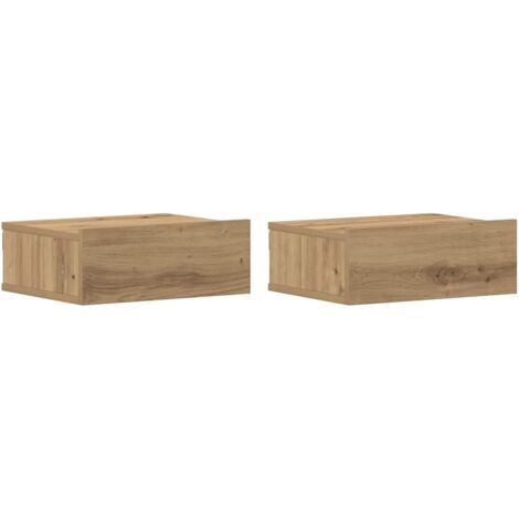 Vidaxl – Tables de chevet flottantes 2 pcs en bois d'ingénierie – Dimensions 40x32x15 cm – Design mural compact – Résistance à l'humidité