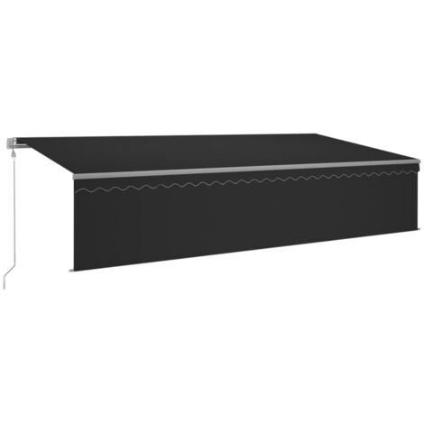 Auvent automatique store capteur de vent/LED 6x3 m Anthracite
