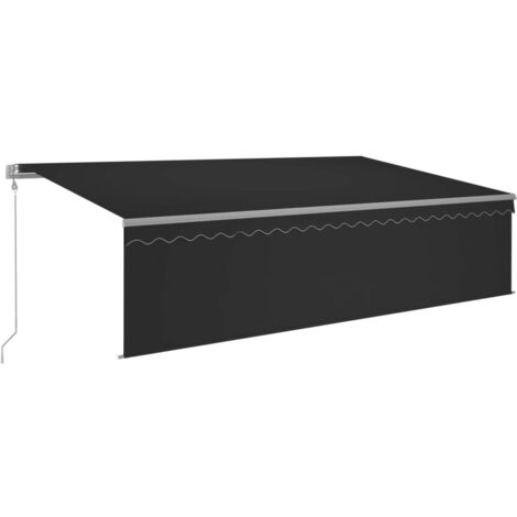 vidaXL Auvent rétractable automatique avec store 5x3 m Anthracite