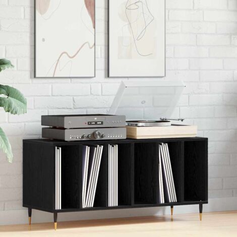 Meuble à vinyles Chêne noir 100 x 38 x 48 cm Bois d'ingénierie vidaXL
