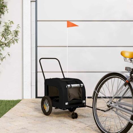 Remorque de vélo pour animaux Noir 124,5 x 63,5 x 53 cm vidaXL