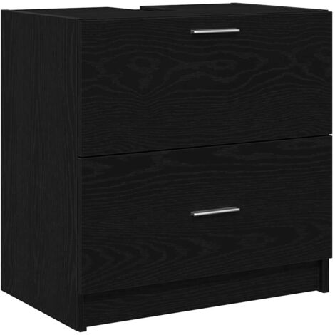 Meuble sous évier Chêne Noir 59x37x59 cm vidaXL
