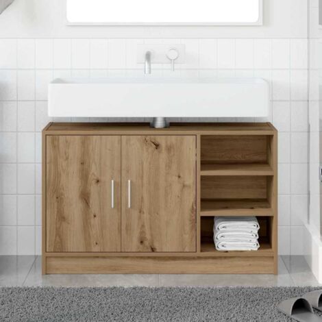 Vidaxl – Meuble bas de salle de bain en bois d'ingénierie chêne artisanal 90 x 29 x 55 cm – Rangement spacieux – Facilité d'entretien