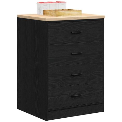 vidaXL Garage Storage Cabinet Black 60x51x85 cm Solid Wood Pine