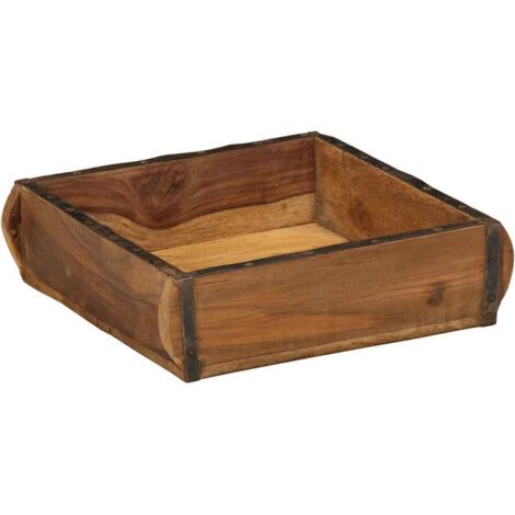 vidaXL Tray with Storage Brown 29 x 31 x 10 cm Solid Reclaim Wood (1/5)