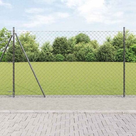 vidaXL Welded Wire Fence with Concrete Base 25 x 1.5 m (W x H)