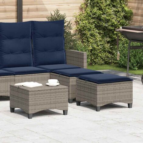 Tabourets jardin coussins 2 pcs gris 55x55x36 cm résine tressée vidaXL