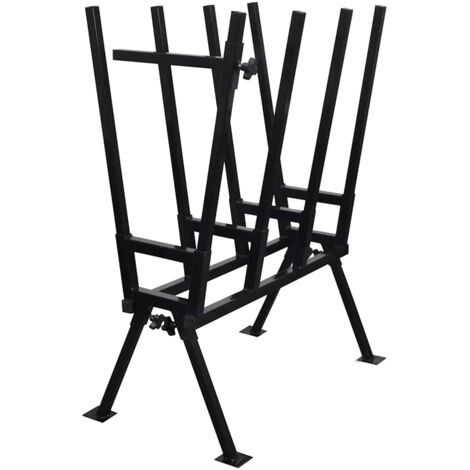 vidaXL Tréteau enduit de poudre noir pour travail en bois (1/8)