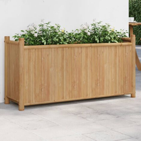 Vidaxl – Jardinière en bambou 100x30x50 cm – Design surélevé pour protection des plantes – Idéale pour balcons et patios