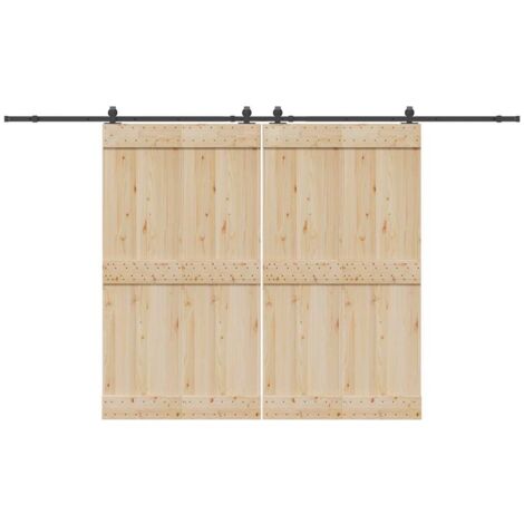 Kit de quincaillerie de porte coulissante 366 cm acier noir vidaXL (1/5)