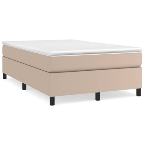 Sommier à lattes de lit matelas cappuccino 120x190cm similicuir vidaXL