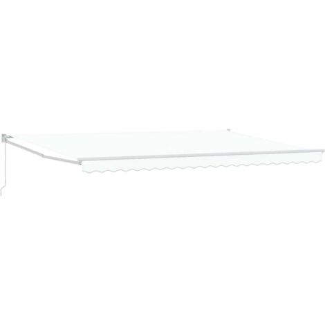 Auvent Rétractable Blanc 500 × 300 cm Tissu et Métal vidaXL