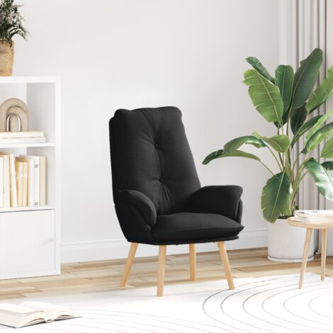 Fauteuil relaxant en tissu noir vidaXL