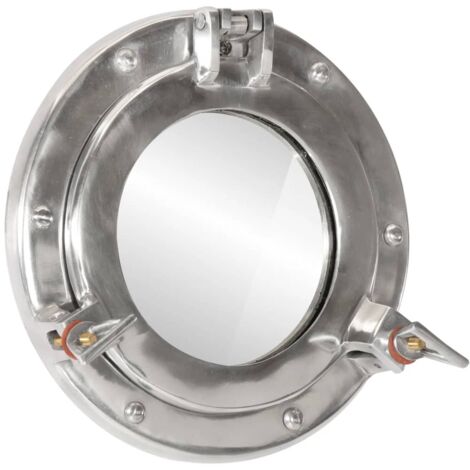Miroir en forme de hublot mural Ø23 cm aluminium et verre vidaXL