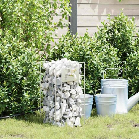 Colonne gabion Argent 25x25x50 cm Acier inoxydable vidaXL