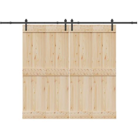 vidaXL Kit de quincaillerie de porte coulissante 305 cm acier noir (1/5)
