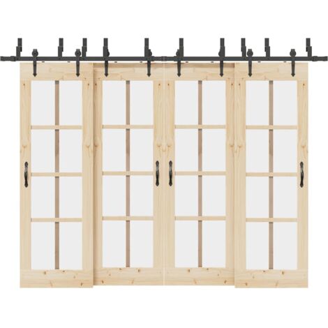 vidaXL Kit de quincaillerie de porte coulissante 305 cm acier noir