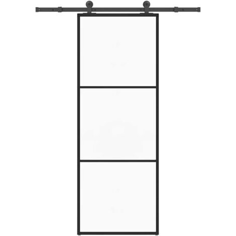 vidaXL Porte coulissante avec kit de quincaillerie 76x205 cm Verre ESG