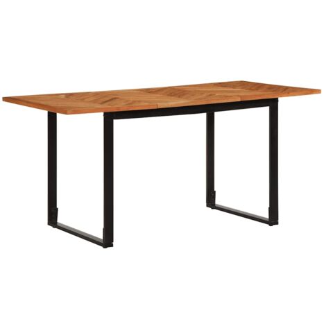 vidaXL Table à manger 160x80x75 cm bois massif d'acacia (1/5)