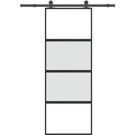 Porte coulissante kit de quincaillerie trempé verre aluminium vidaXL