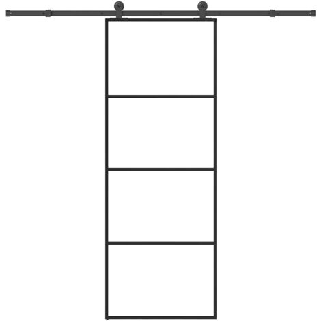 vidaXL Porte coulissante avec kit de quincaillerie 76x205 cm Verre ESG