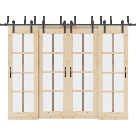 vidaXL Kit de quincaillerie de porte coulissante 305 cm acier noir