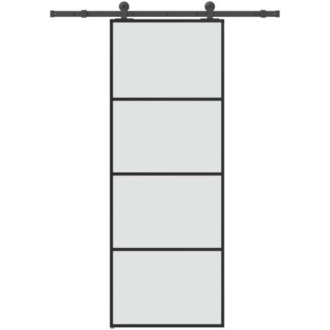 vidaXL Porte coulissante avec kit de quincaillerie 76x205 cm Verre ESG