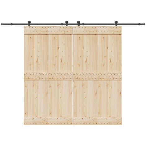 Kit de quincaillerie de porte coulissante 305 cm acier noir vidaXL (1/5)