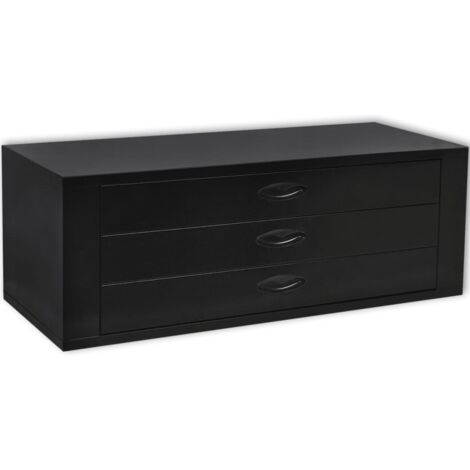 Vidaxl – Coffre à outils métal 3 tiroirs – Capacité 15 kg par tiroir – Glissières à roulement – Design industriel pour rangement atelier