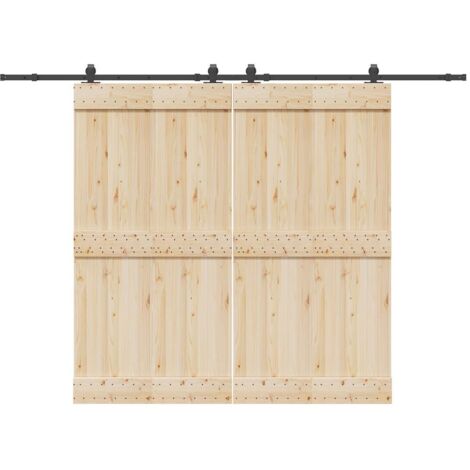 Vidaxl – Kit de quincaillerie pour porte coulissante 305 cm – Acier noir résistant à la corrosion – Roulements internes pour glissement silencieux (1/5)