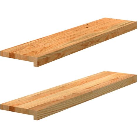 Appuis de fenêtre 2 pcs marron clair bois de chêne massif vidaXL