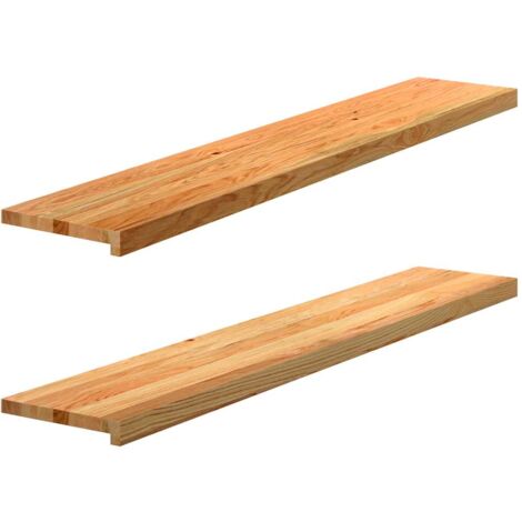 vidaXL Appuis de fenêtre 2 pcs marron clair bois de chêne massif
