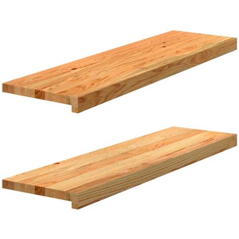 Appuis de fenêtre 2 pcs marron clair bois de chêne massif vidaXL