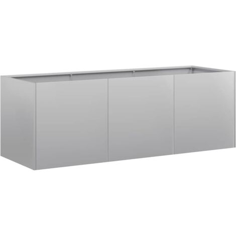 Vidaxl – Jardinière en acier galvanisé 120x40x40 cm – Résistante à la rouille – Fond ouvert pour drainage efficace – Idéale pour plantes et légumes