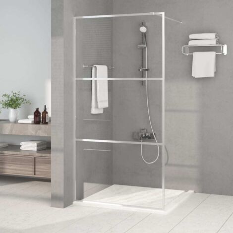 Vidaxl – Paroi de douche 100x195 cm en verre ESG 5 mm – Argenté – Cadre en aluminium – Facile à nettoyer – Ajustable pour toutes salles de bain (1/6)
