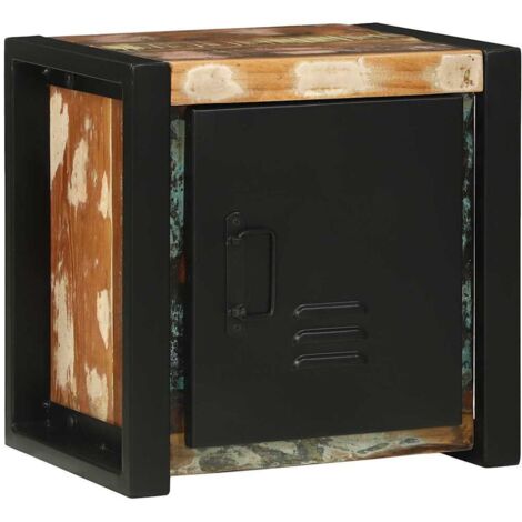 vidaXL Armoire de salle de bain avec porte Marron Bois Recyclé Solide (1/5)