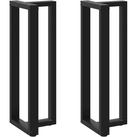 vidaXL Pieds de table de bar en T, 2 pièces, noir, 40 x 35 x (110-111) cm, acier