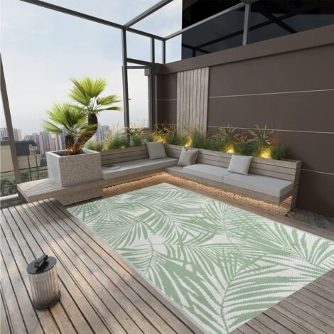 Vidaxl – Tapis d'extérieur ARAKIL vert 190x290 cm – Polypropylène doux – Motif jacquard double couche – Pour balcons et terrasses