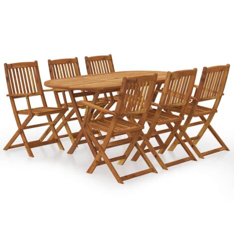 vidaXL Ensemble à manger de jardin pliable 7 pcs bois d'acacia solide