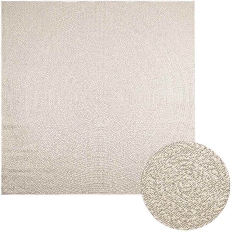 Tapis ZIZUR crème 240x240 cm aspect de jute intérieur extérieur vidaXL (1/5)