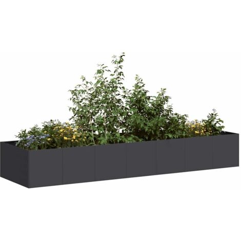 Jardinière noir 280x80x40 cm acier vidaXL
