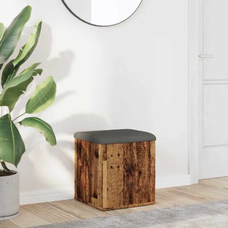 vidaXL Banc de rangement vieux bois 42x42x45 cm bois d'ingénierie (1/5)