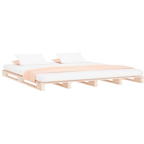 Vidaxl – Lit palette 160x200 cm en bois de pin massif – Structure robuste avec lattes – Tiroirs intégrés pour rangement – Montage facile (1/5)