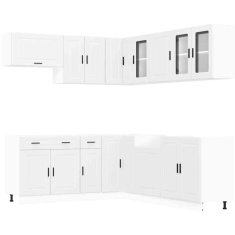 Ensemble d'armoires cuisine 11pcs Porto blanc bois d'ingénierie vidaXL (1/5)