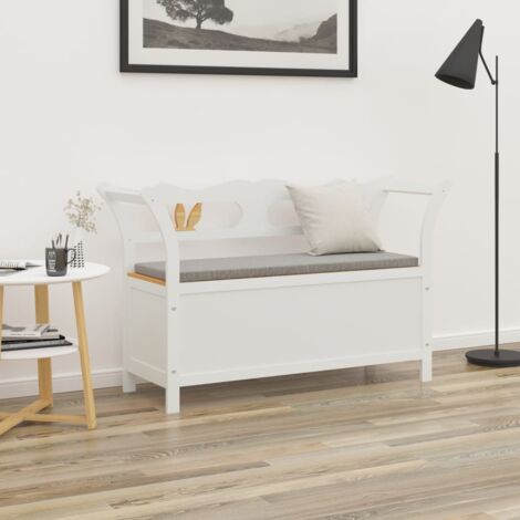 Banc Blanc 107x45x75,5 cm Bois de sapin solide vidaXL