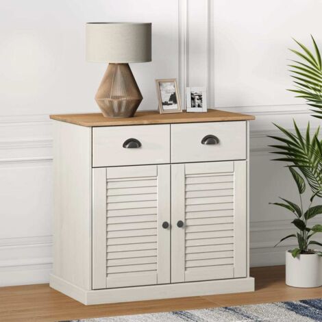 Buffet avec tiroirs VIGO 78x40x75 cm blanc bois massif de pin vidaXL (1/5)