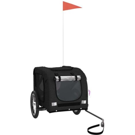 vidaXL Pet Bike Trailer Black Oxford Fabric and Iron