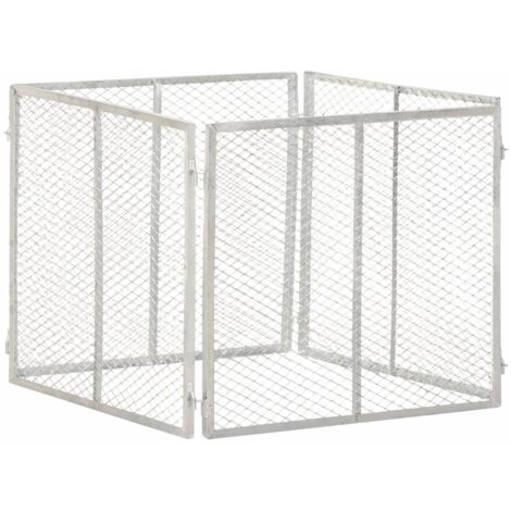 vidaXL Composteur de jardin 85x85x70 cm Fer galvanisé (1/5)