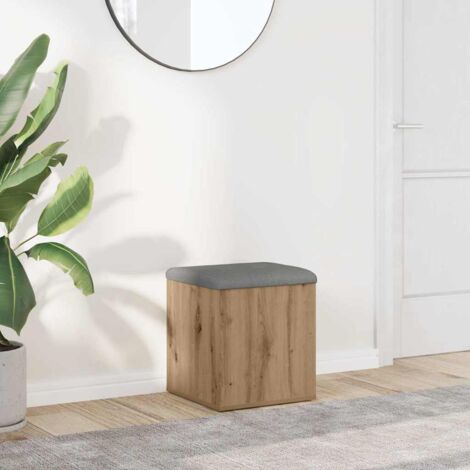 Vidaxl – Banc de rangement en bois d'ingénierie 42x42x45 cm – Assise confortable avec coussin épais – Charnières robustes pour maintien ouvert